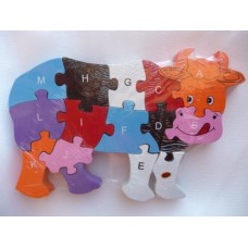 Wooden Block Cow Puzzle Wooden Block Cow Puzzle